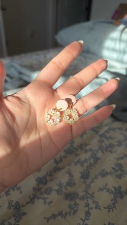 Floral Hoop Drop Earrings
