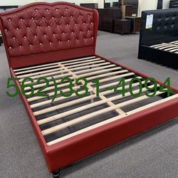 New Full Size Burgundy Bed W/New Mattress 