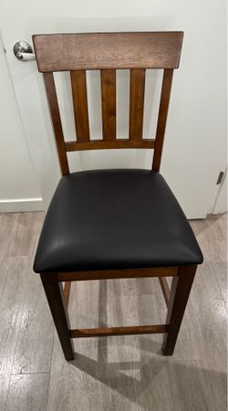 Set of 4 Solid Wood Upholstered Bar Chairs – Excellent Condition