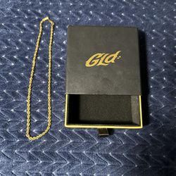 gold-plated rope chain necklace and packaging box