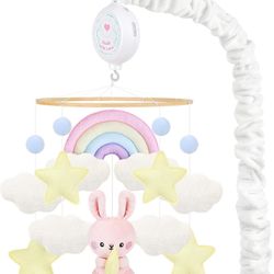 NEW IN BOX Bunny Baby Crib Mobile with Music for Boys & Girls - Musical Nursery Bassinet Mobile with 12 Lullabies for New Borns, Fits Standard Cribs