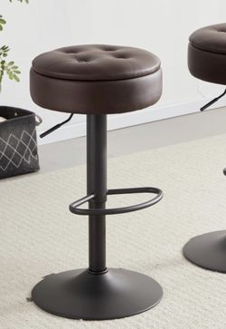 NEW Counter Bar Stool Brown Leather