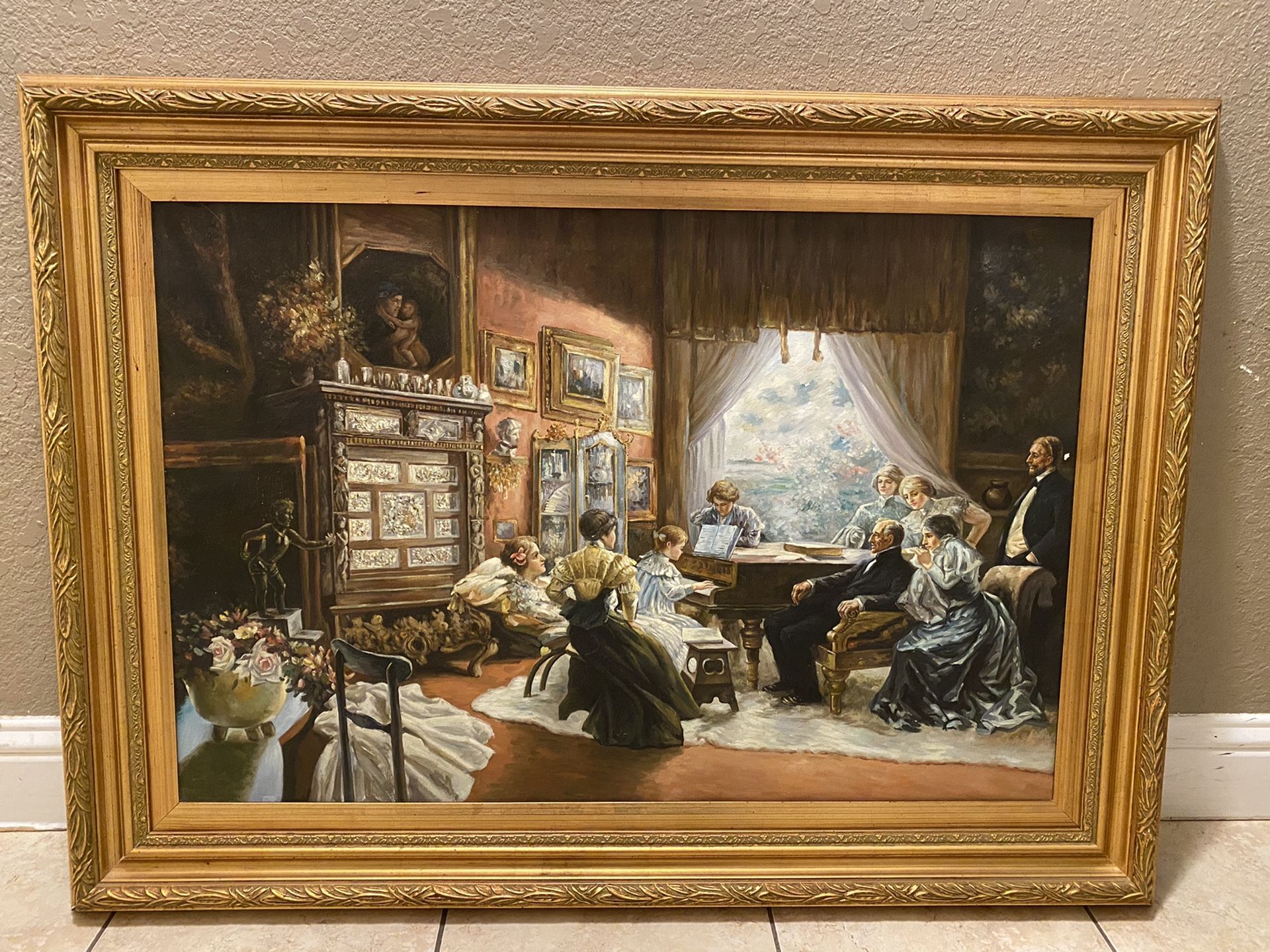 Large painting with frame
