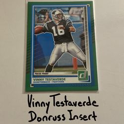 Vinny Testaverde Carolina Panthers QB Donruss Short Print Insert Card. 