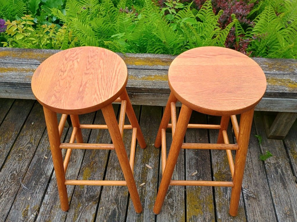 Solid Oak Bar Stools