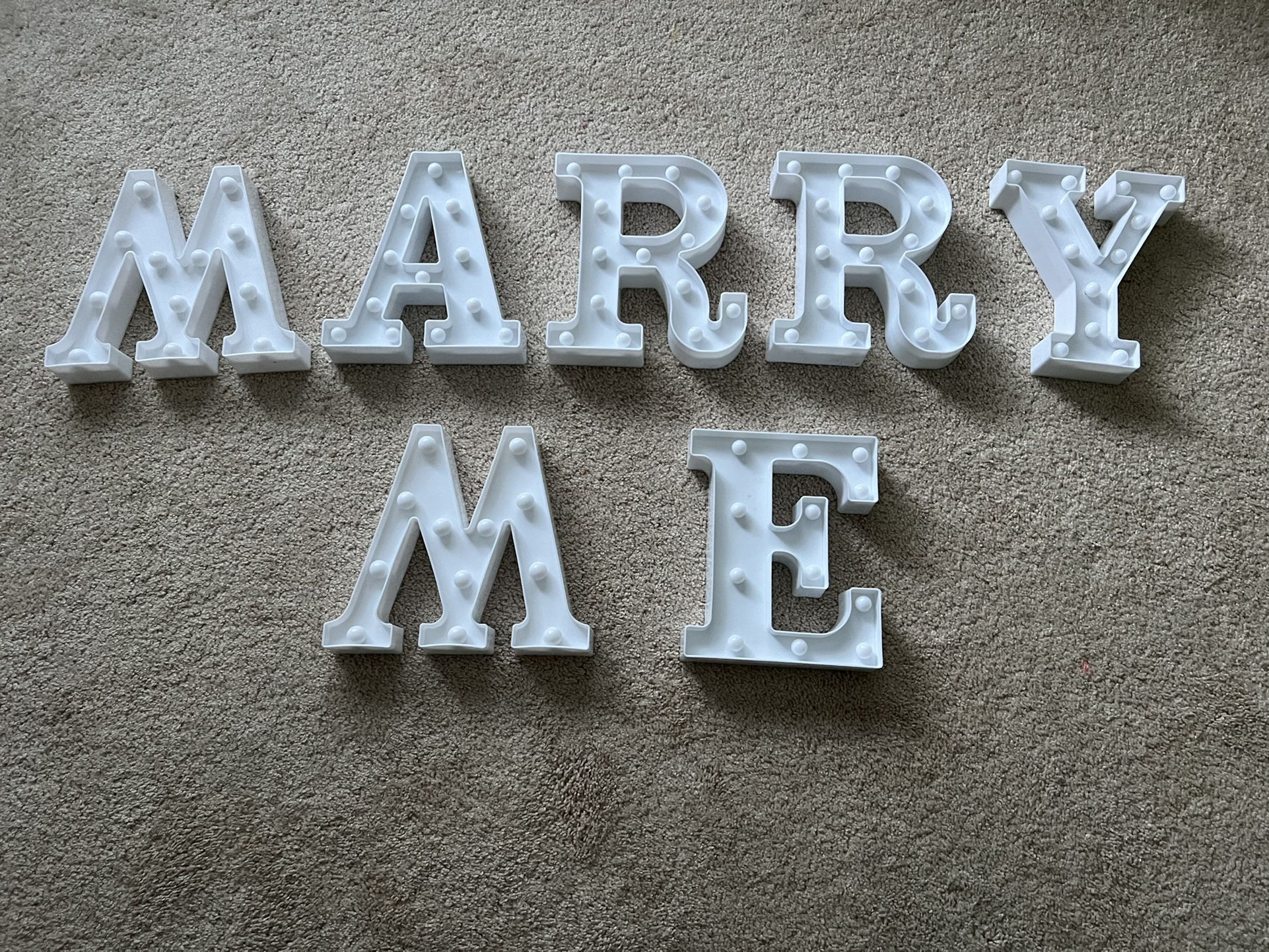 Marry Me Lightup Letters