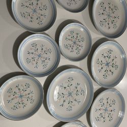 Hand Decorated China Stoneware Set Of 10 Dish Plate Japan Fascino