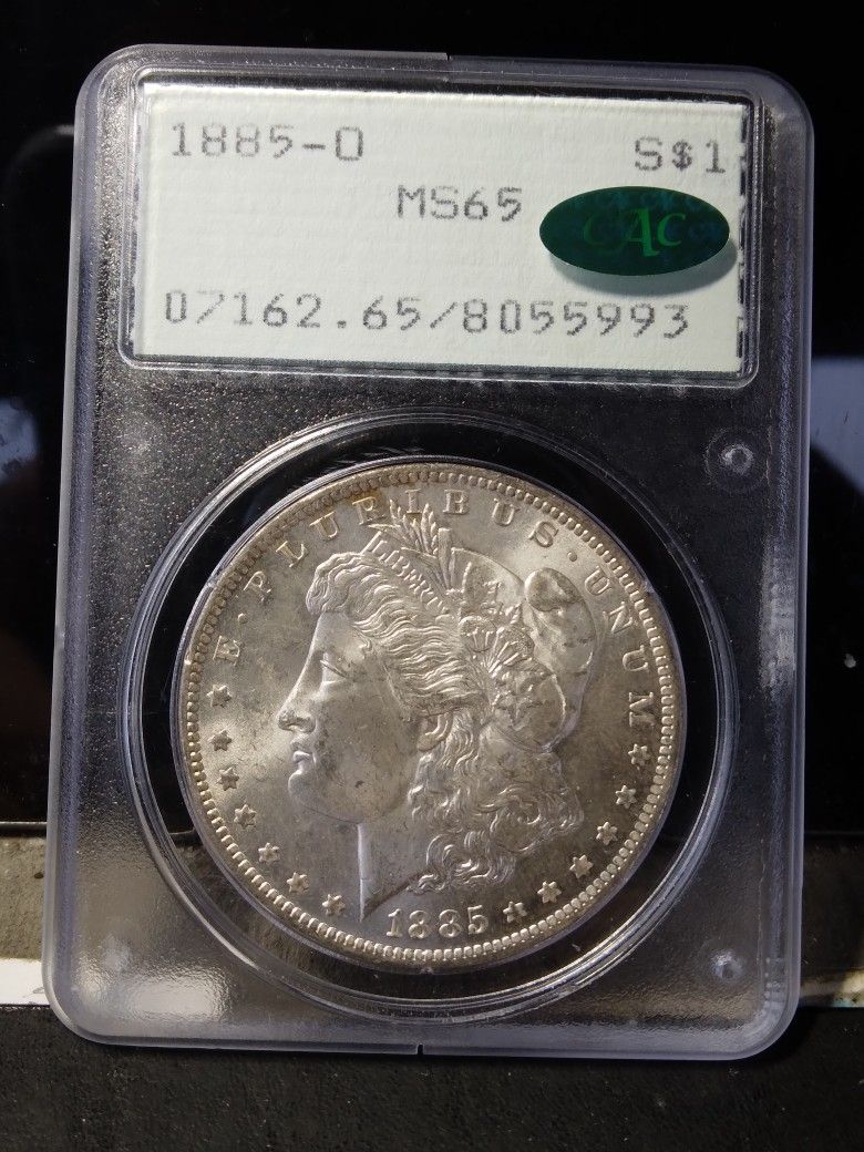 1885 O PCGS/CAC MS65 RATTLER MORGAN