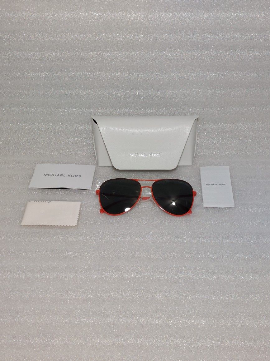 Michael Kors Designer Pilot Sunglasses. Orange Metal Frame. Brand New With Tags.