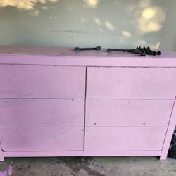 Pink Dresser And Stand