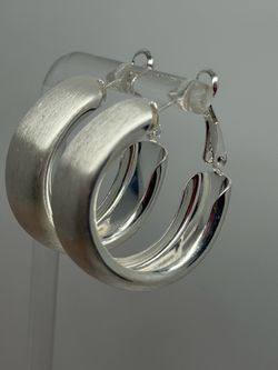 925 Sterling Silver Post or Needles Hoops Earrings