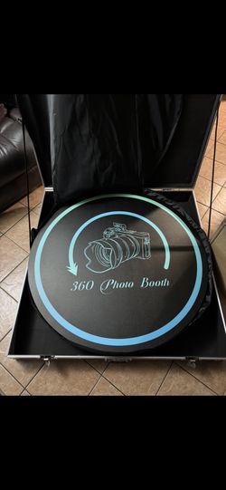  360 Photo Booth Machine for Parties with Flight Case, Logo Customization, Software App, Automatic 360-Degree Remote Control, Video Camera, 45.3-in