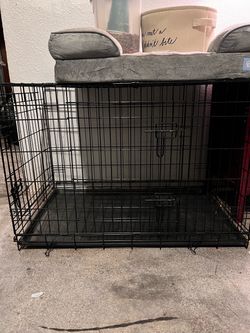 Large Black Wire Dog Crate with Tray