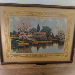 Art Print - Cabin By Lake - George W. Drew