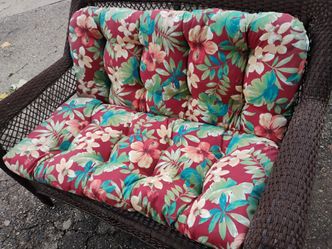 Nice outdoor wicker loveseat
