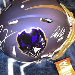 Anquan Boldin & Ray Lewis - Dual Signed Ravens Authentic Helmet (BAS)