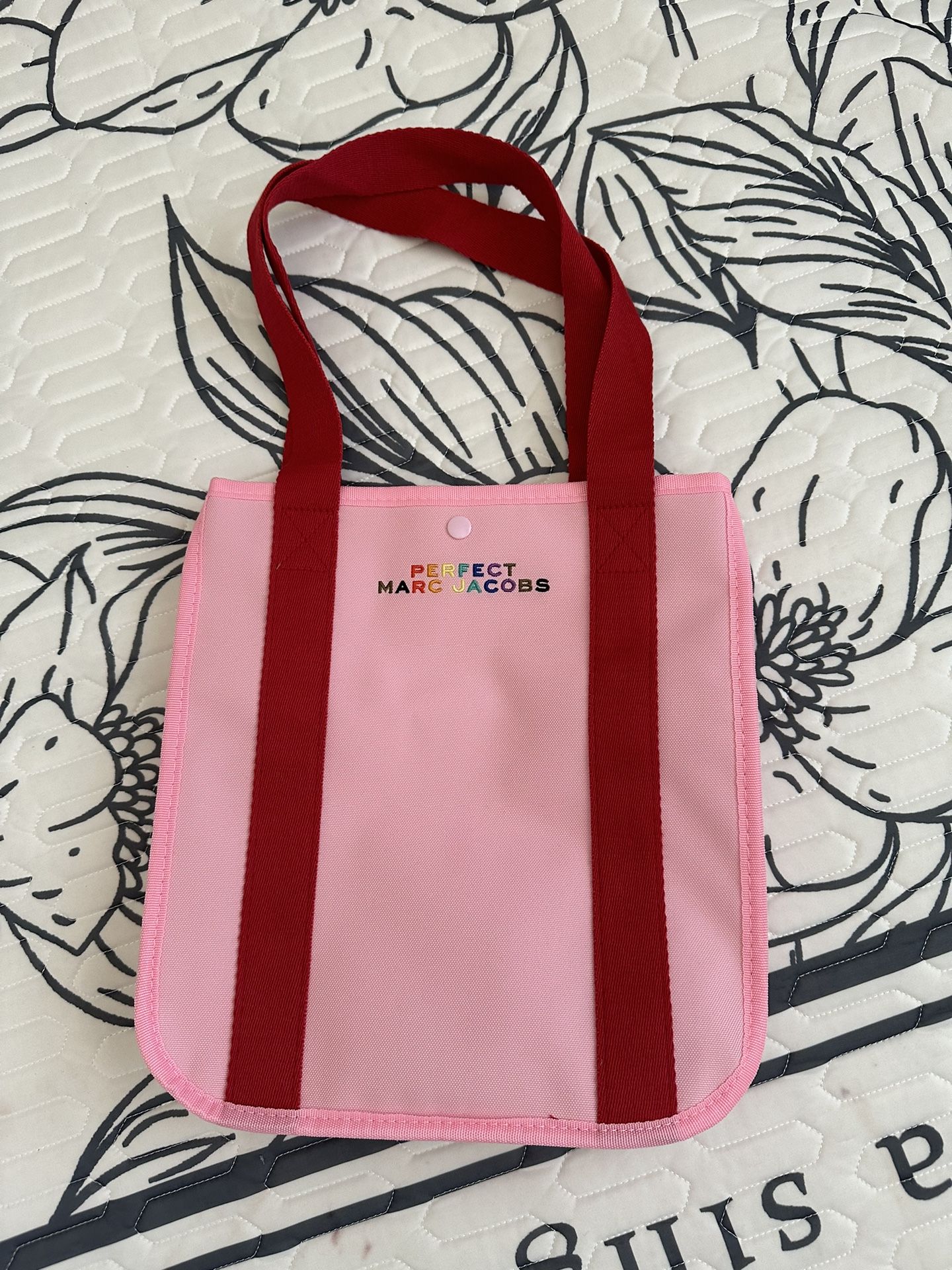 Marc Jacobs Perfect Turquoise Pink Coated Canvas Patterned Shoulder Bag Tote NWT