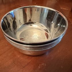 Stainless Steel Bowls - Set of 5 with Etched Design