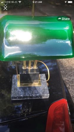 Bankers lamp antique German real glass