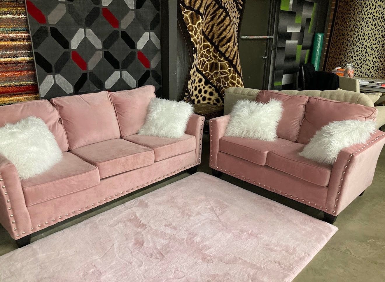 Pink Sofas,loveseat, Livinroom Set