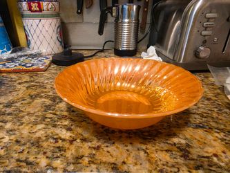 Vintage Fire-King Anchor Hocking  Peach Lustre Swirl Bowl – Made in USA