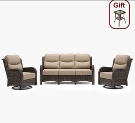 6-in deep seating cushions high quality patio rocking chair set patio swivel chairs outdoor rocking chair set brand new Costco quality sunbrella quali