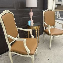Vintage Leather Accent Desk/ Dining Chairs  $167.00 Each 