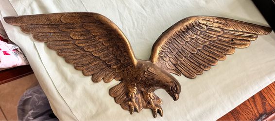 Vintage Brass Eagle 24” wall hanging