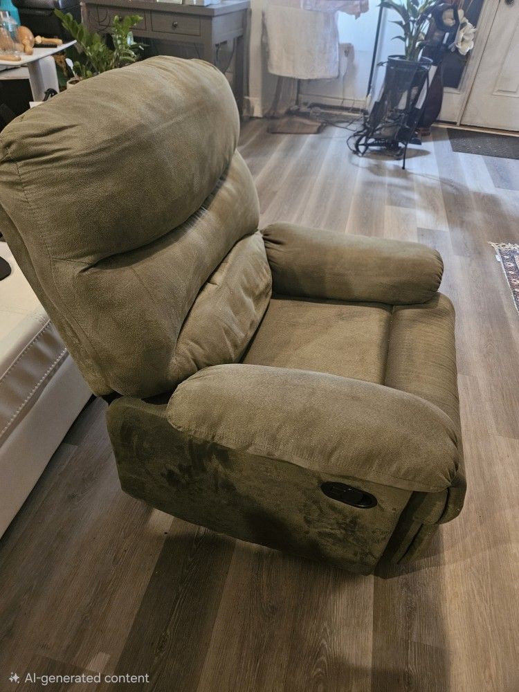 Green Suede Recliner