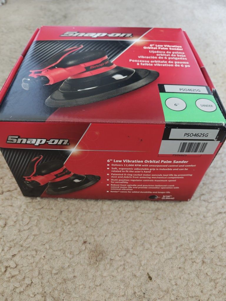 6" Snap-on Low Vibration Orbital Palm Sander PS04625G