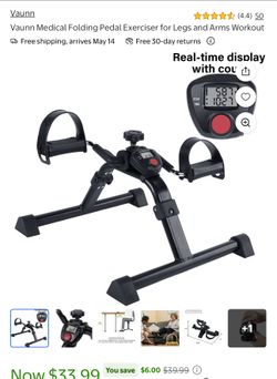 Folding pedal exerciser for legs and arms workout