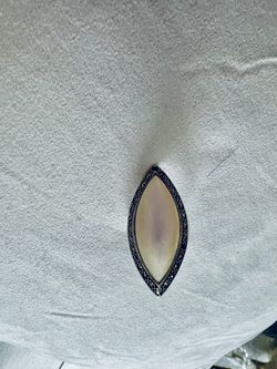 Mother Of Pearl Marcasite Sterling Silver Ring 