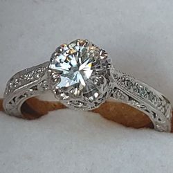 Bargain 18k old-style GIA engagement ring