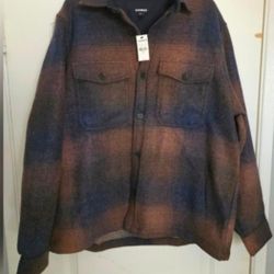 Men's Express Jacket Plaid Brown Blue
