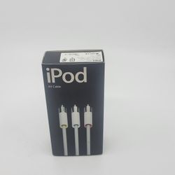 Vintage Apple iPod AV Cable M9765G/B 3.5mm to RCA Composite Video Audio 
Open Box, in original packaging.
UPC 36
Weight 4oz plus shipping ma