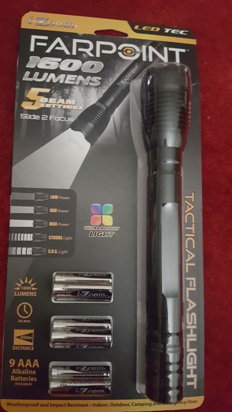 Farpoint 1600 LUMENS Tactical Flashlight