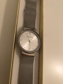 Skagen SKW2152 Ancher Silver Dial Crystals Stainless Mesh Ladies Watch