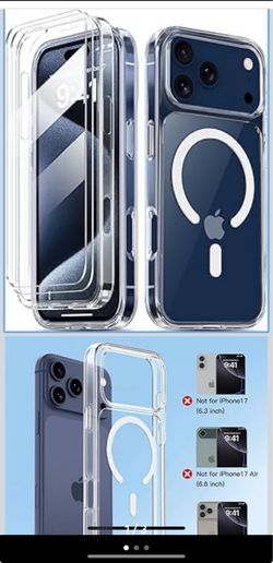 Magnetic for iPhone 17 Pro Max Case Non-Yellowing [Screen Protector + Camera Protection] Compatible with MagSafe Dual-Layer Military Grade 17FT Drop S