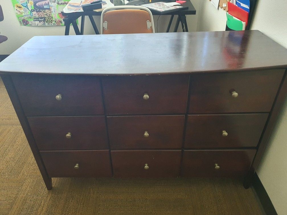 Brown (Solid) Dark Wood Dresser