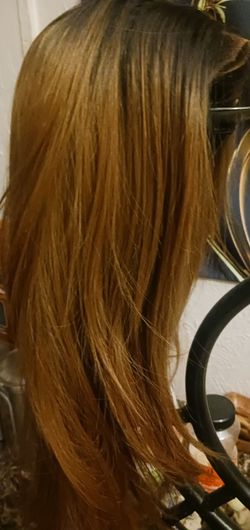 Long Brown Ombre Hair Wig