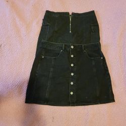 2 Black Deinm Skirt Lot