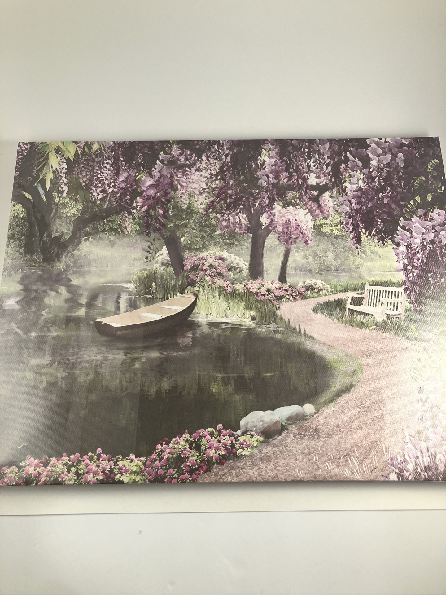 Wisteria Park Lighted Canvas Wall Art - LED Garden Scene - $15