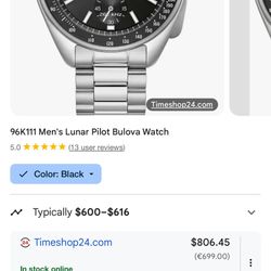 Bulova Lunar Pilot 6-Hand Chronograph Watch