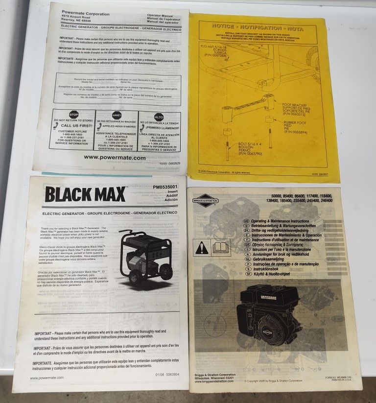 Black Max 6250 Watt Gasoline Generator