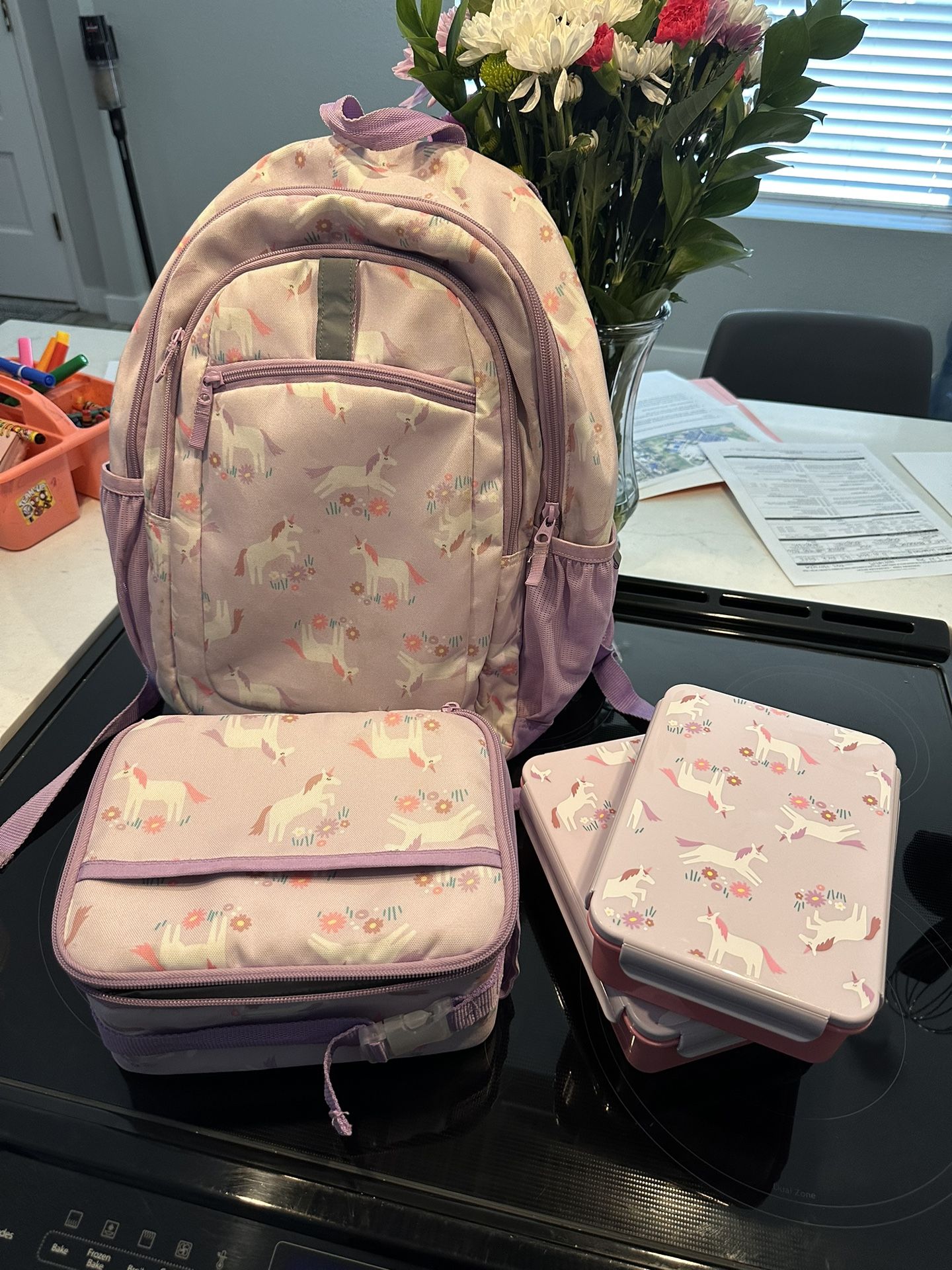 BACK TO SCHOOL Girls Backpack/Lunchbox Set
