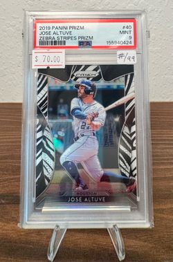 2 card lot - Jose Altuve PSA Zebra Stripes #/99 and Orange Donuts - Houston Astros baseball