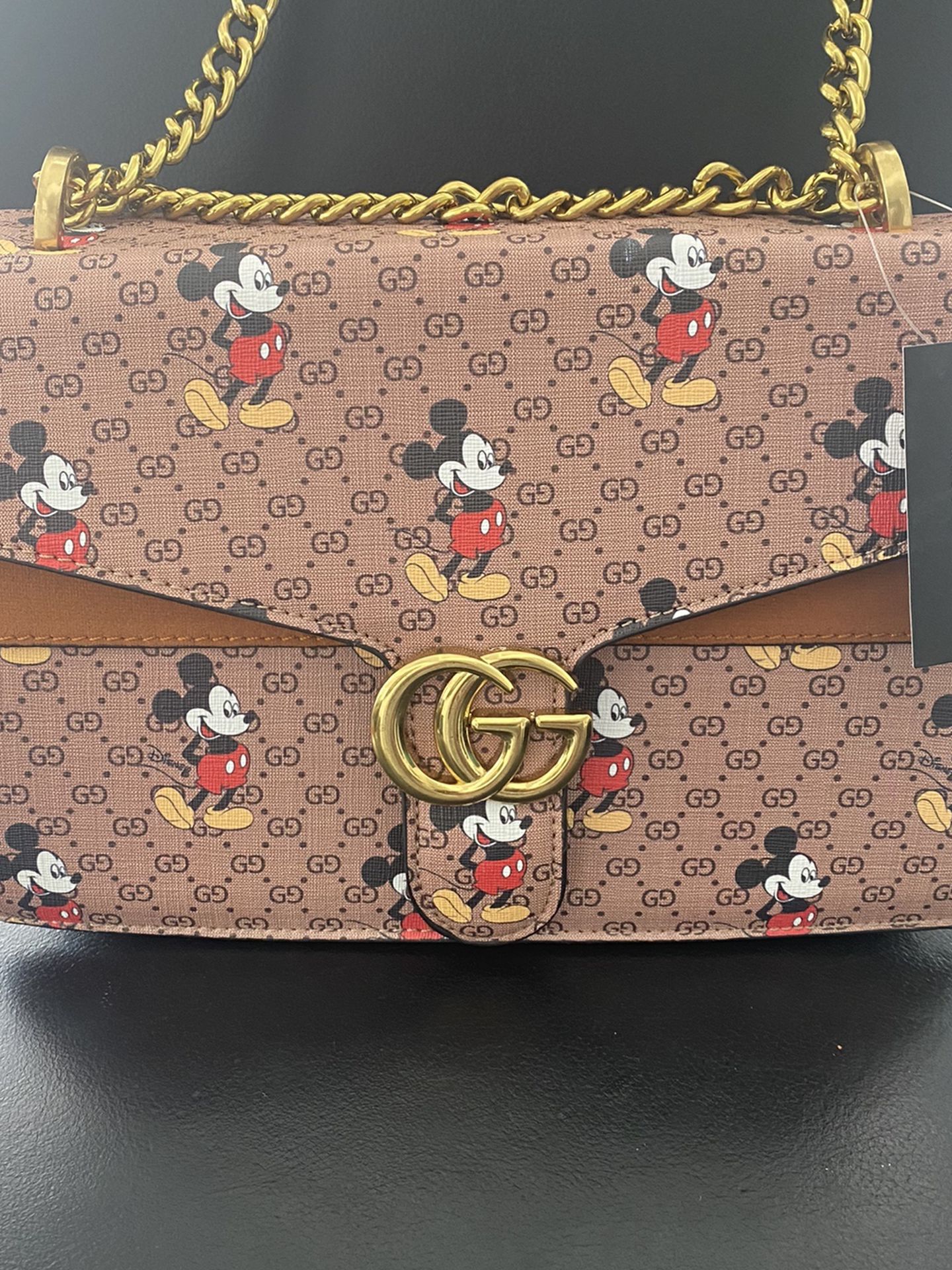 Leather Mickey GG Chain Bag