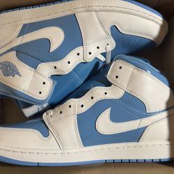 Air Jordan 1 Mid Blue White Men's Shoes size 13