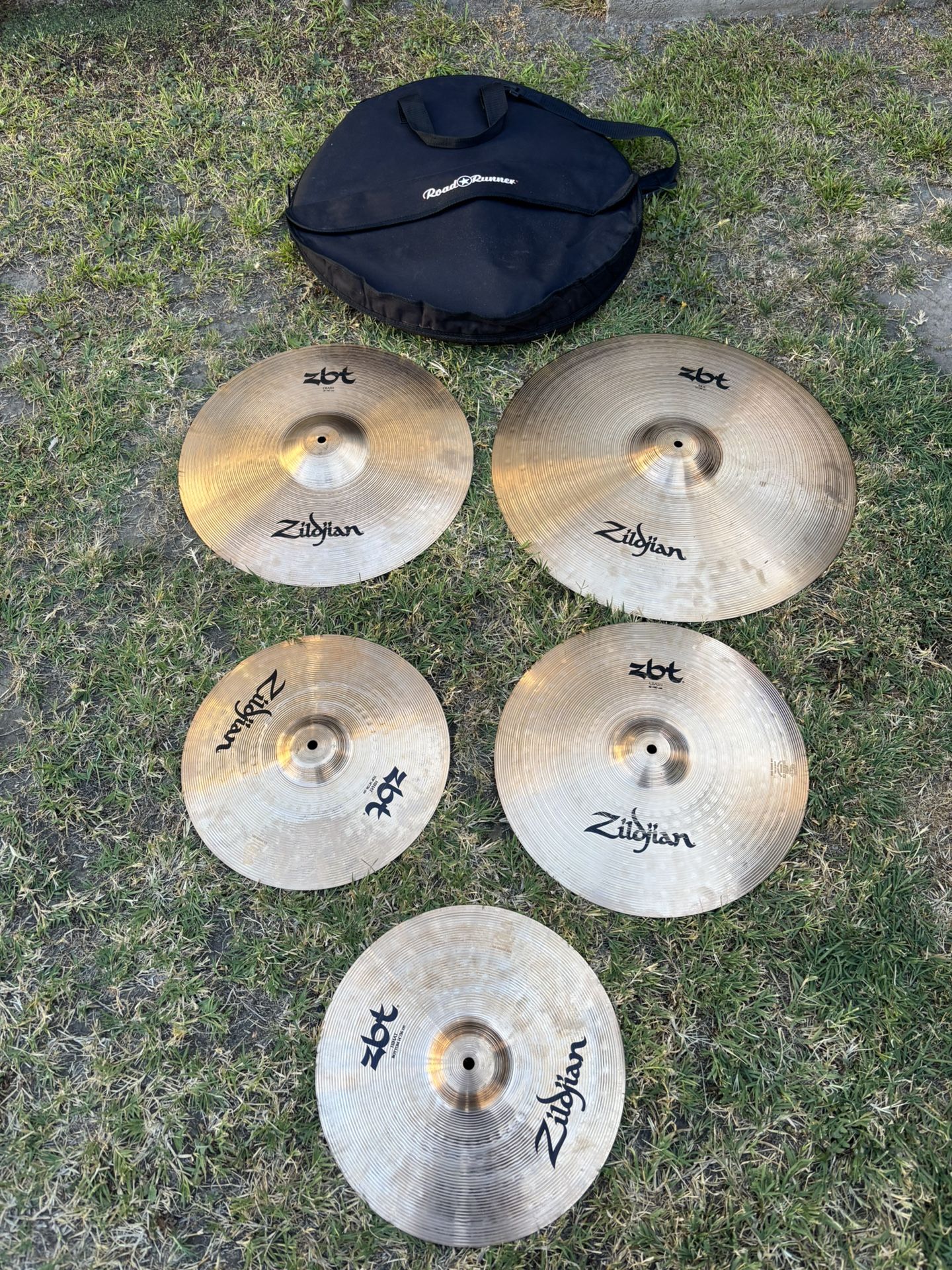 $300 Zildjian ZBT Starter Pack cymbals with Road Runner Cymbal Bag