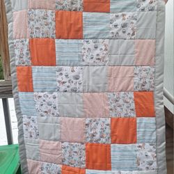 Handmade Fox Themed Baby Quilt